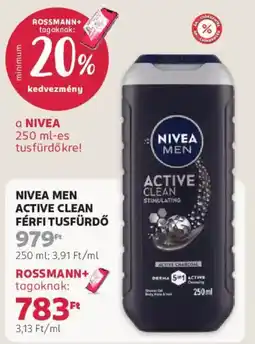 Rossmann Nivea men active clean férfi tusfürdő ajánlat