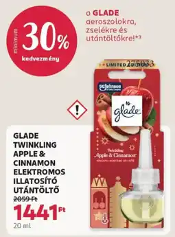 Rossmann glade twinkling apple & cinnamon elektromos illatosító utántöltő ajánlat