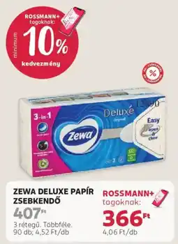 Rossmann Zewa deluxe papír zsebkendő ajánlat