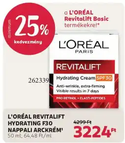 Rossmann L'oréal revitalift hydrating f30 ajánlat