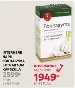 Rossmann Interherb fokhagyma extraktum ajánlat