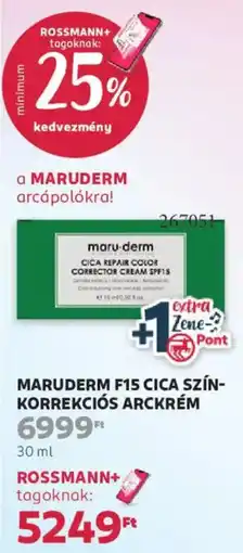 Rossmann Maru-derm F15 cica szín-korrekcios arckrem ajánlat