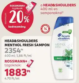 Rossmann head & shoulders sampon ajánlat