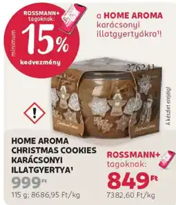 Rossmann Home aroma christmas cookies illatgyertya ajánlat
