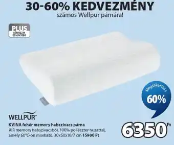 Wellpur kvina fehér memory habszivacs párná