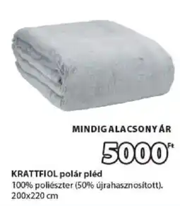 JYSK Krattfiol polár pléd ajánlat