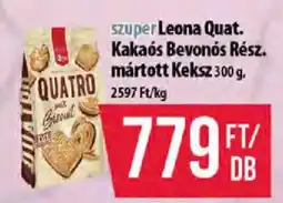 Coop Leona Quat. Kakaós Bevonós Rész. mártott Keksz ajánlat