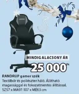 JYSK Randrup gamer szék ajánlat