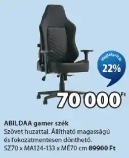 JYSK Abildaa gamer szék ajánlat