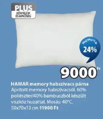 Hamar memory habszivacs párná