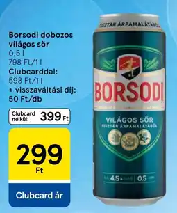 Tesco Borsodi világos sör ajánlat