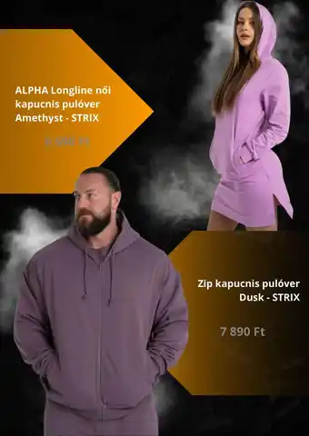 Strix alpha longline női kapucnis pulóver