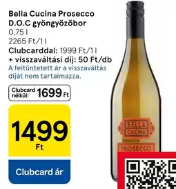 Tesco Bella Cucina Prosecco ajánlat