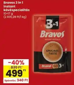 Spar Bravos 3 in 1 instant kávéspecialitás ajánlat
