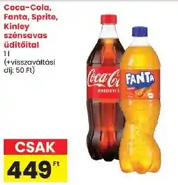 Spar Coca-Cola, Fanta, Sprite, Kinley szénsavas üdítőital ajánlat