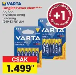 Spar varta longlife power elem ajánlat