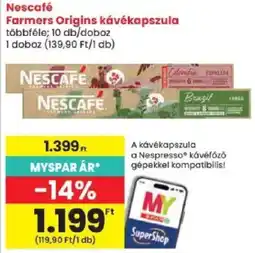 Spar Nescafe farmers origins kávékapszula ajánlat