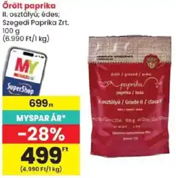 Spar Szegedi Paprika Zrt. órült paprika ajánlat