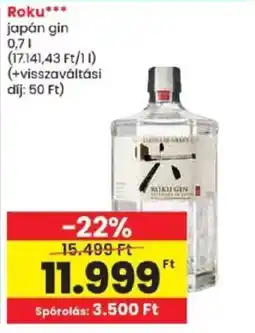 Spar Roku japán gin ajánlat