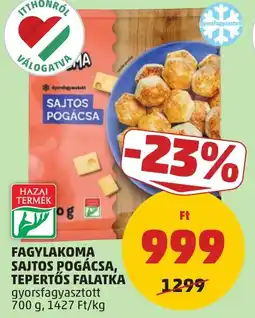 PENNY Fagylakoma sajtos pogácsa, tepertős falatka ajánlat