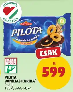 PENNY Gyori pilóta vaníliás karika ajánlat