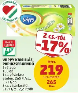 PENNY Wippy kamillás papírzsebkendő ajánlat