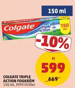 PENNY Colgate triple action fogkrém ajánlat