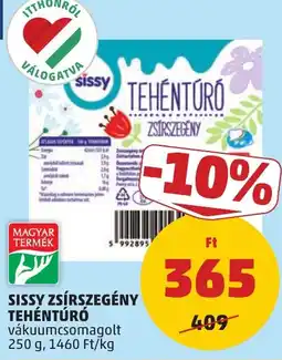 PENNY Sissy zsírszegény tehéntúró ajánlat