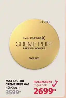 Rossmann MAX FACTOR CREME PUFF 041 KŐPÚDER ajánlat