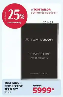 Rossmann TOM TAILOR PERSPECTIVE FÉRFI EDT ajánlat