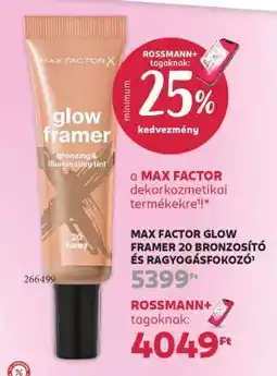 Rossmann MAX FACTOR GLOW FRAMER 20 ajánlat