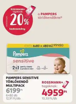 Rossmann PAMPERS SENSITIVE TÖRLŐKENDŐ MULTIPACK ajánlat