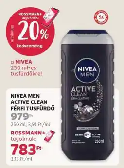 Rossmann NIVEA MEN ACTIVE CLEAN FÉRFI TUSFÜRDŐ ajánlat
