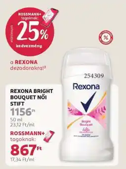 Rossmann REXONA BRIGHT BOUQUET NŐI STIFT ajánlat