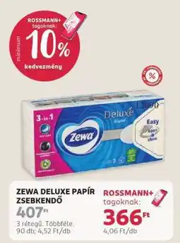 Rossmann Zewa Deluxe papír zsebkendő ajánlat