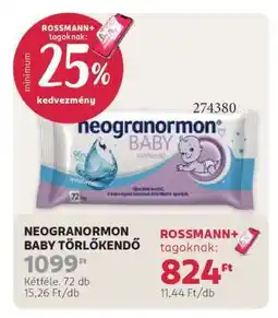 Rossmann Neogranormon Baby törlőkendő ajánlat