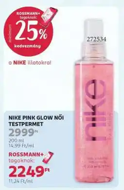 Rossmann NIKE PINK GLOW NŐI TESTPERMET ajánlat