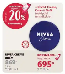 Rossmann NIVEA CREME KRÉM ajánlat