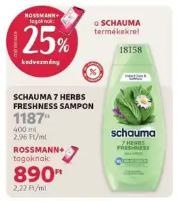 Rossmann SCHAUMA 7 HERBS FRESHNESS SAMPON ajánlat