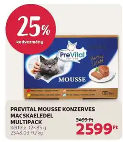 Rossmann PREVITAL MOUSSE KONZERVES MACSKAELEDEL MULTIPACK ajánlat