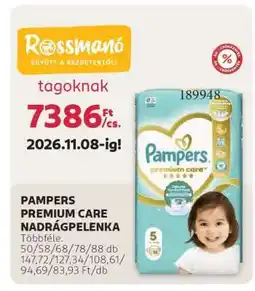 Rossmann Pampers Premium Care Nadrágpelenka ajánlat