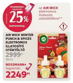 Rossmann AIR WICK WINTER PUNCH & SPICES ELEKTROMOS ILLATOSÍTÓ UTÁNTÖLTŐ ajánlat