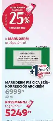 Rossmann MARUDERM F15 CICA SZÍN-KORREKCIÓS ARCKRÉM ajánlat
