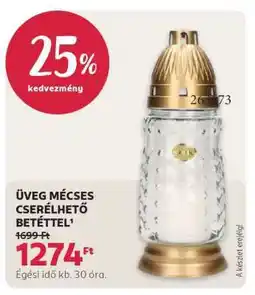 Rossmann ÜVEG MÉCSES CSERÉLHETŐ BETÉTTEL ajánlat