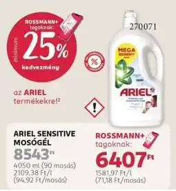 Rossmann ARIEL SENSITIVE MOSÓGÉL ajánlat