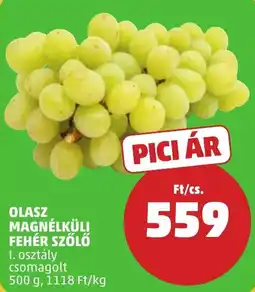 PENNY Olasz magnélküli fehér szőlő ajánlat