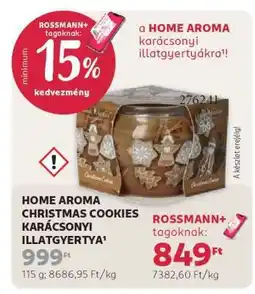 Rossmann HOME AROMA CHRISTMAS COOKIES KARÁCSONYI ILLAGYERTYA ajánlat