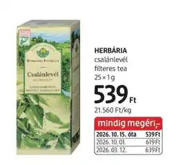 DM HERBÁRIA csalánlevél filteres tea ajánlat