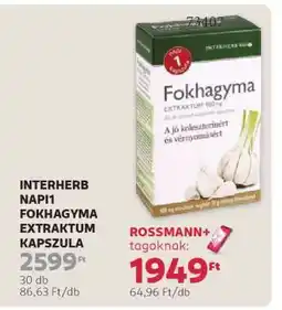 Rossmann INTERHERB NAPI1 FOKHAGYMA EXTRAKTUM KAPSZULA ajánlat