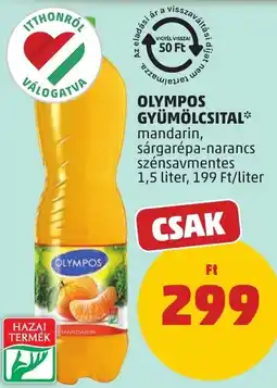 PENNY Olympos gyümölcsital mandarin, sárgarépa-narancs szénsavmentes ajánlat